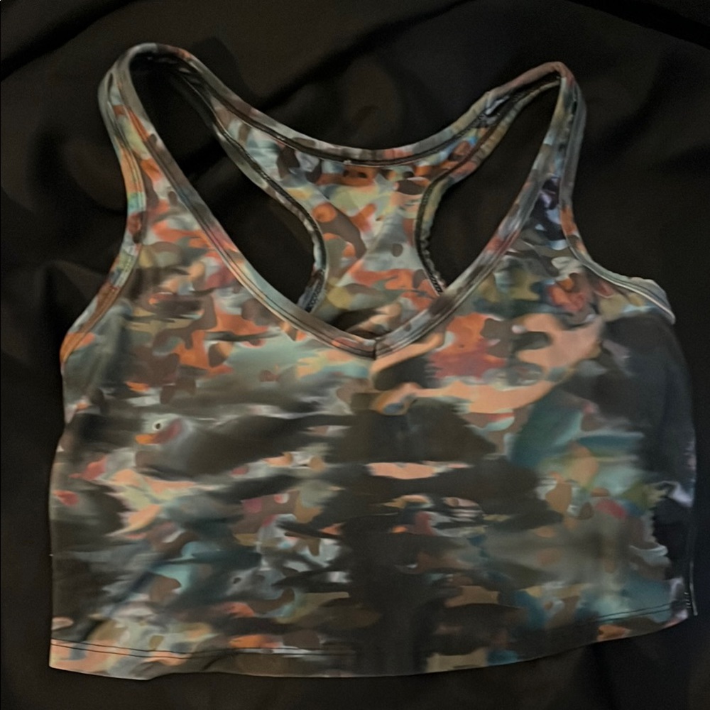 Sage Multicolor Camouflage Sports Bra